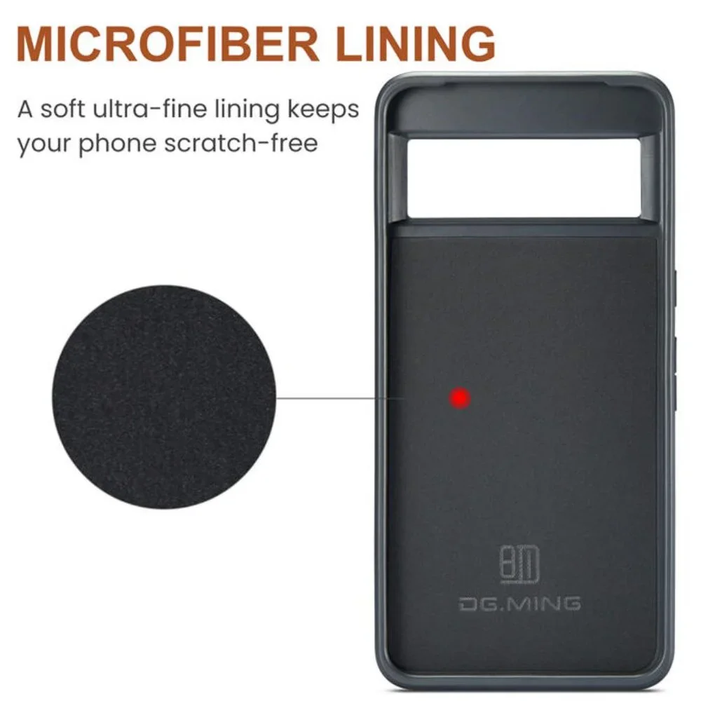 DG.MING M5 For Pixel‎ 8 Pro Magnetic Detachable Zipper Wallet Case RFID Blocking